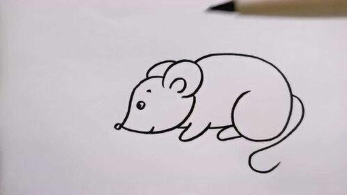 偷油吃的小老鼠的简笔画来了!