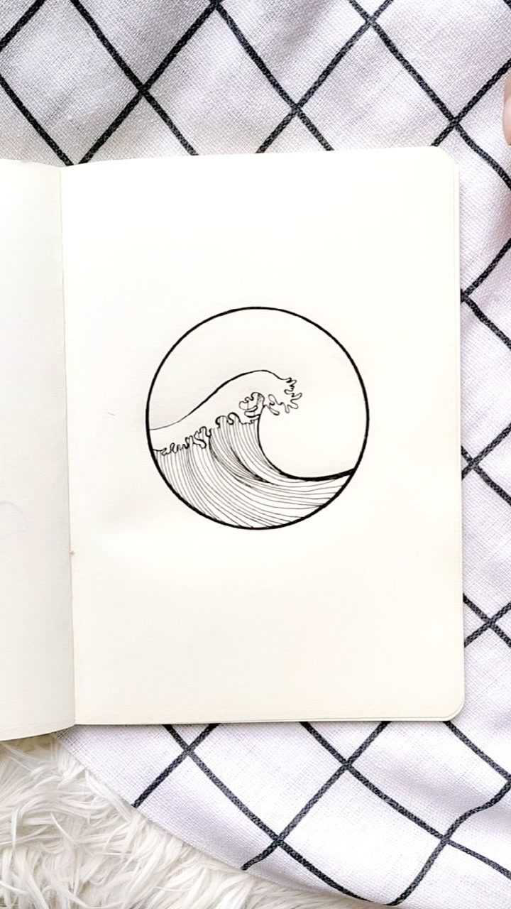 一支笔就可以画的简笔画小浪花