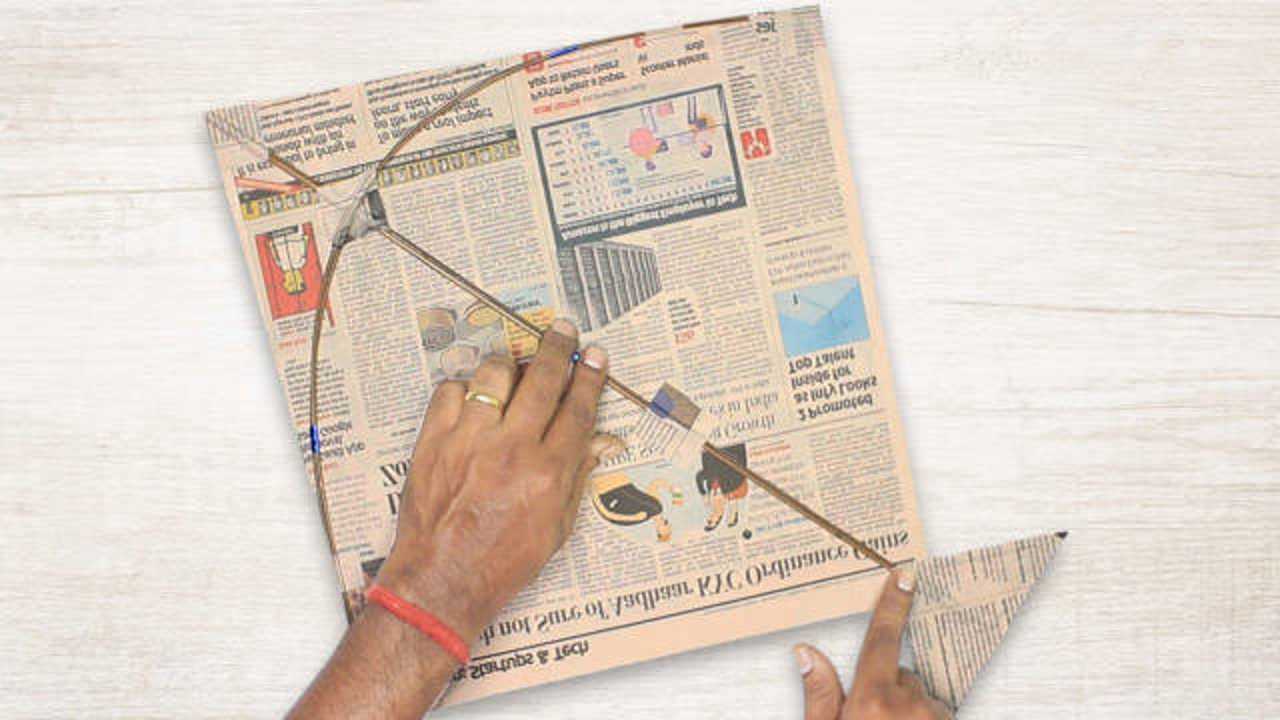 报纸风筝的制作方法图片