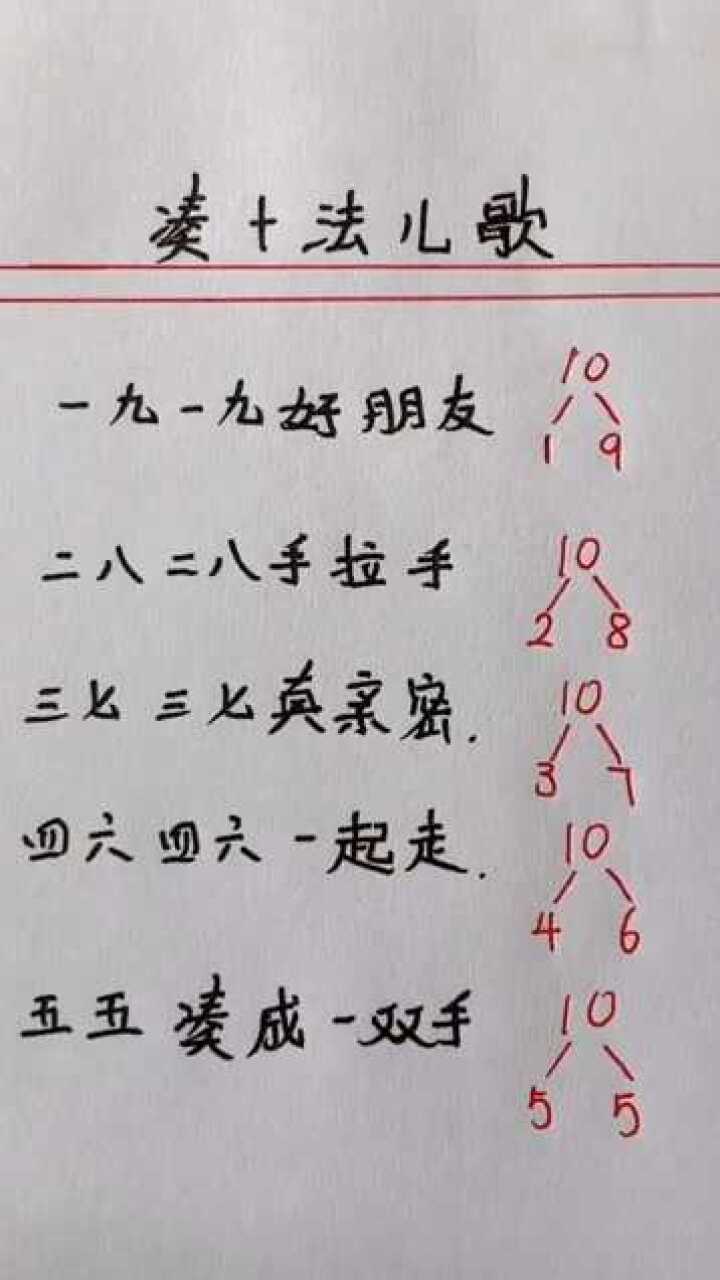 超级简单凑十法儿歌建议家长收藏