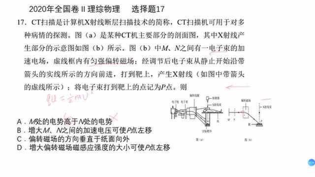 2020年全国卷Ⅱ理综物理选择题17