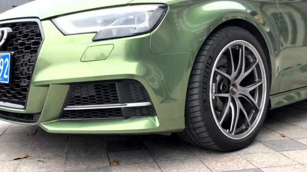 杭州奥迪a3改色贴膜,漆面曼巴绿改色膜,帅气整体车身效果