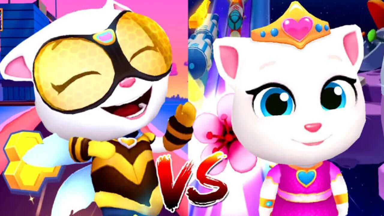 汤姆猫英雄炫跑游戏新英雄蜂王安吉拉vs公主安吉拉