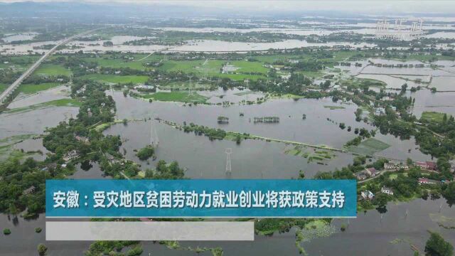 安徽:受灾地区贫困劳动力就业创业将获政策支持