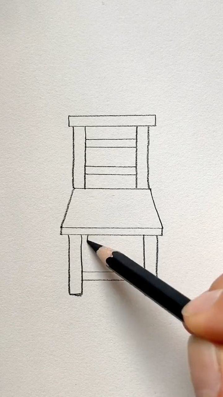 凳子立体画简单画法图片