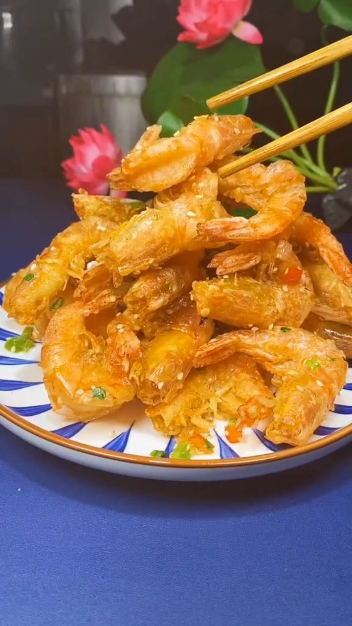这样做出来的基围虾连皮都可以吃椒盐基围虾