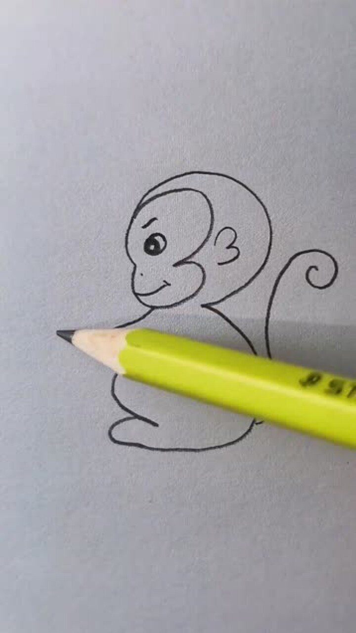 用数字3画只小猴子