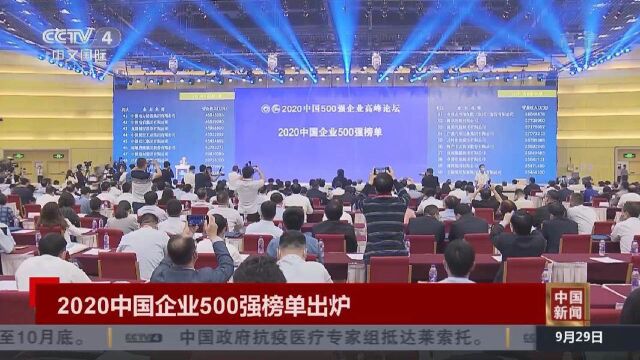 2020中国企业500强榜单出炉