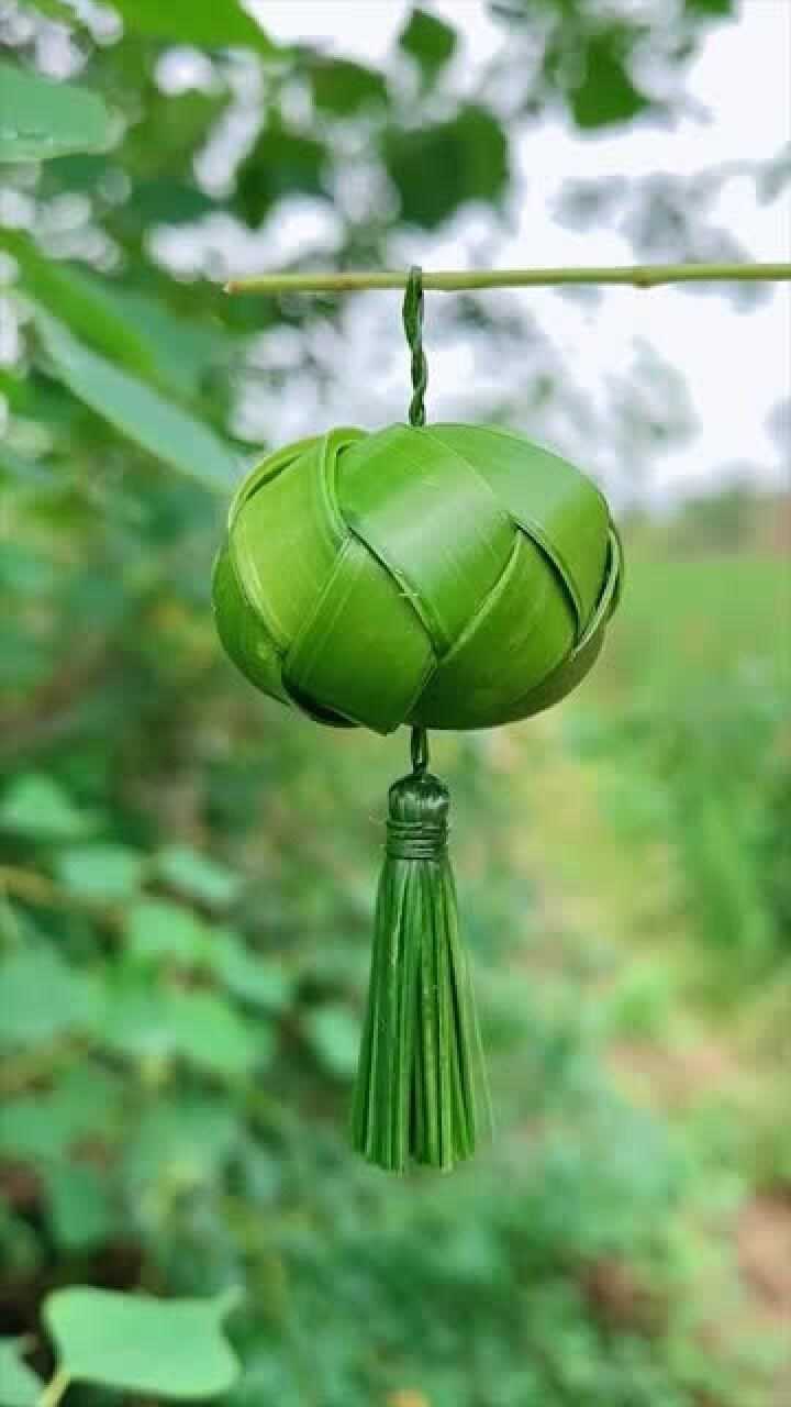 粽叶灯笼教程,一定要耐心看完,很简单的