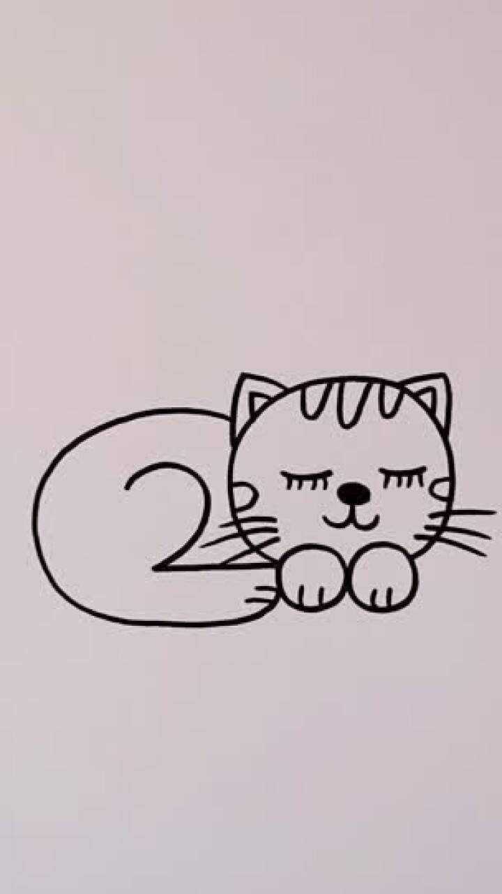 1—10数字画猫图片