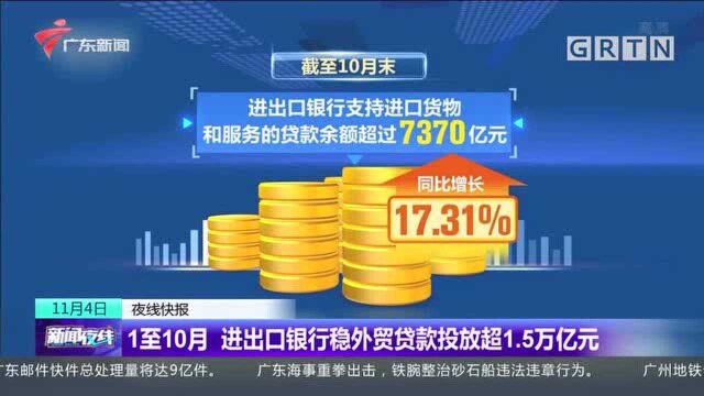 1至10月 进出口银行稳外贸贷款投放超1.5万亿元