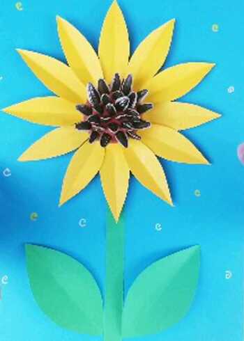 用瓜子做一副漂亮的向日葵拼贴画