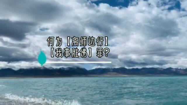 何为【离师边行】【我事胜佛】罪?