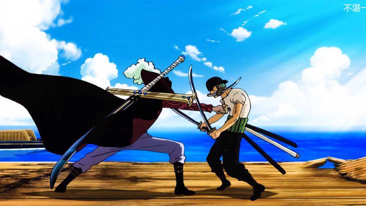 海贼王:弹幕海贼之索隆vs鹰眼,边看弹幕边看海贼