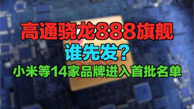 高通骁龙888旗舰谁先发?小米等14家品牌进入首批名单