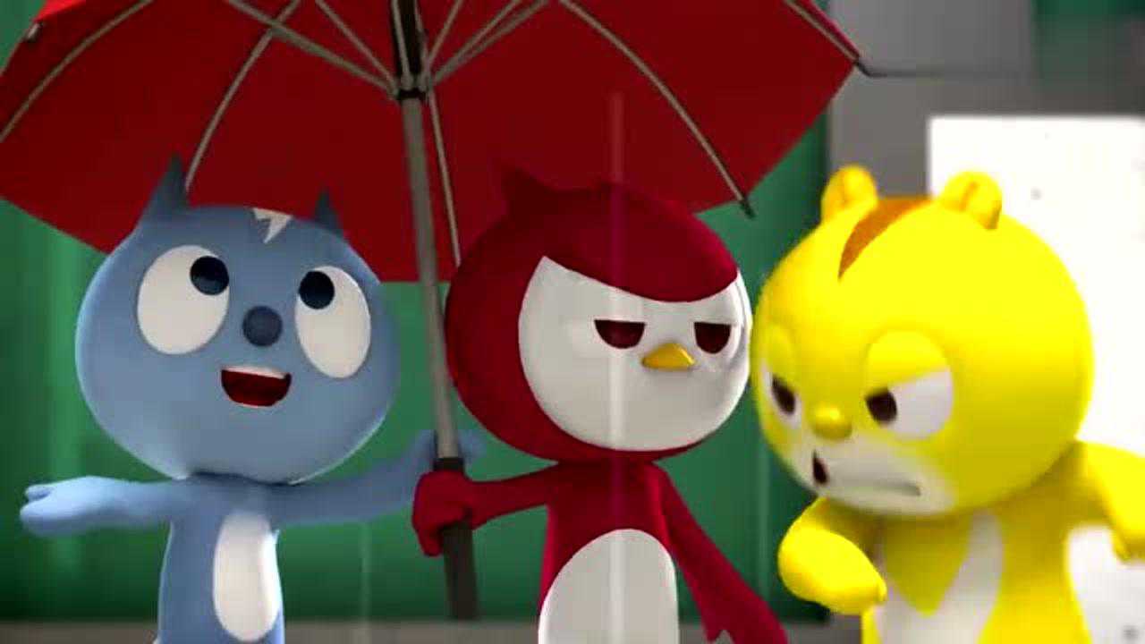 迷你特工队3福乐和麦思抢雨伞被雷电击中