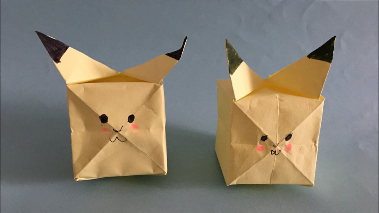 简单折纸立体皮卡丘儿童手工折纸方法