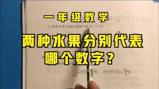 两种水果分别代表哪个数字?不静心读题,一教就会,不教不会!哎