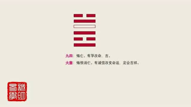 《诚明易学》易经卦爻辞详解——革卦九四:悔亡,有孚改命,吉