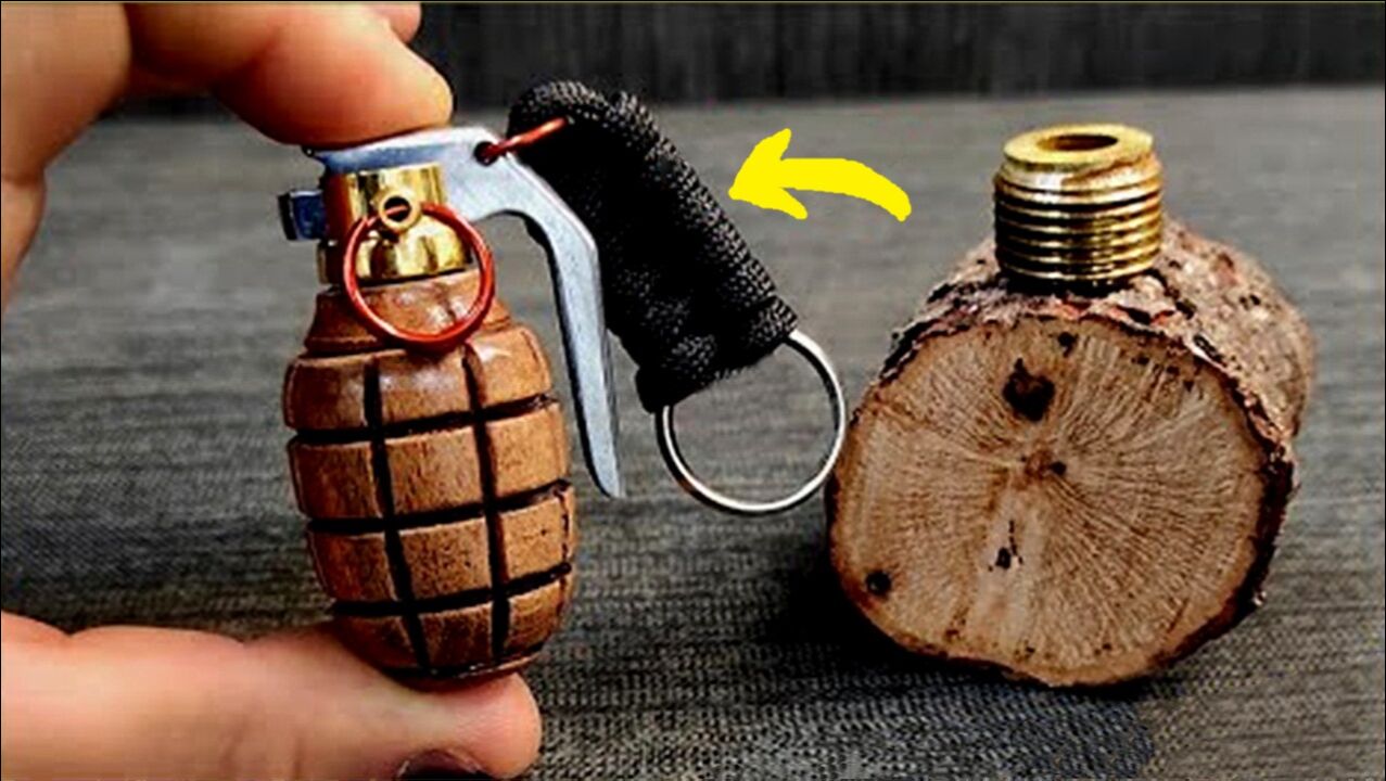 牛人脑洞大开:用木头自制一个"小手雷",成品一出令人惊艳!