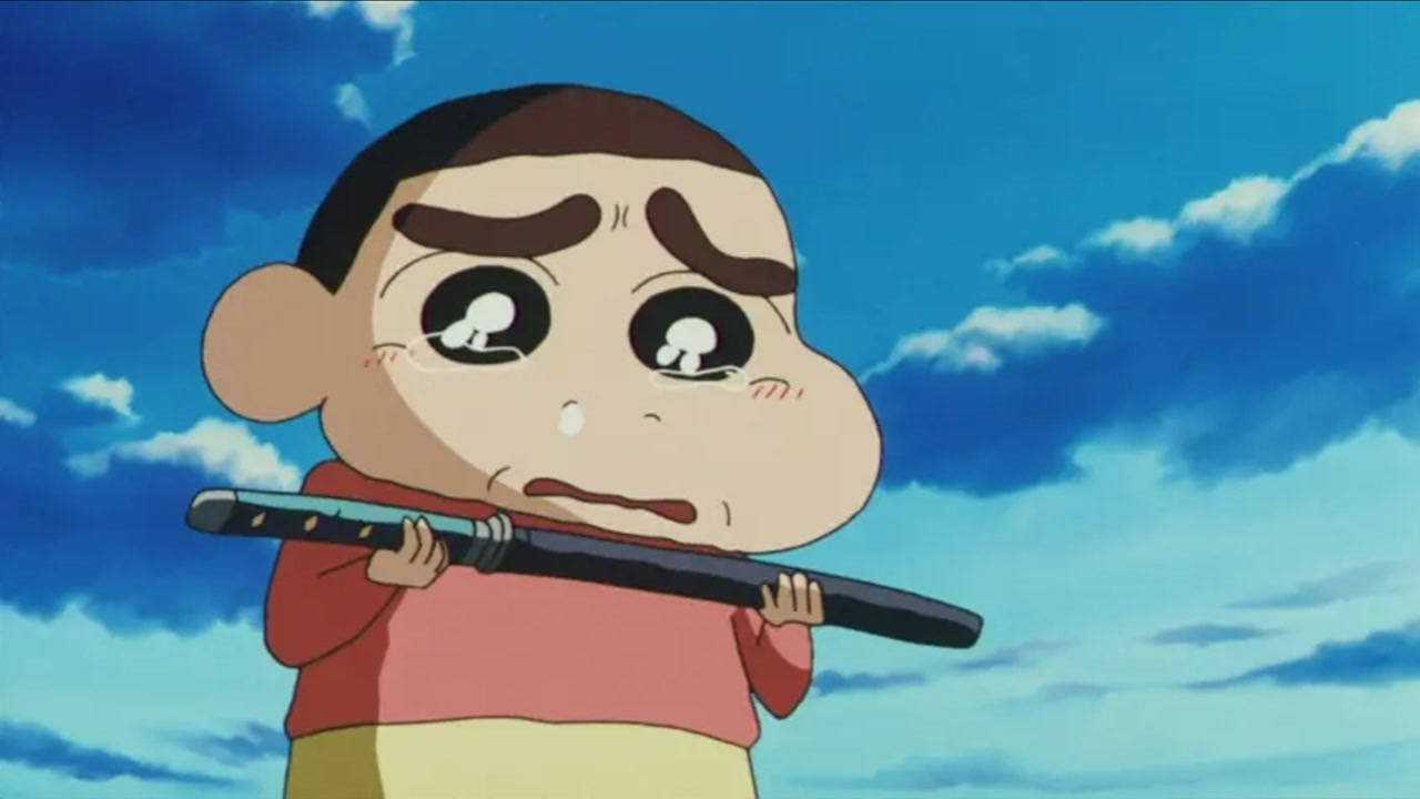 蜡笔小新:将军英勇牺牲,小新继承武士刀,忍不住放声大哭
