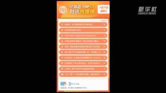 早知道ⷮŠ财讯热搜榜TOP10(1月27日)