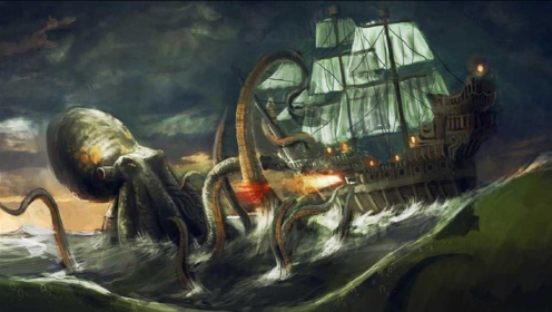 盘点三大海怪，与鲲齐名的巨大生物“克拉肯”，源自《怪兽之岛》