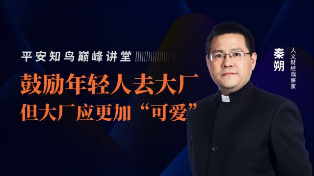 秦朔:鼓励年轻人去大厂,但大厂应更加“可爱”