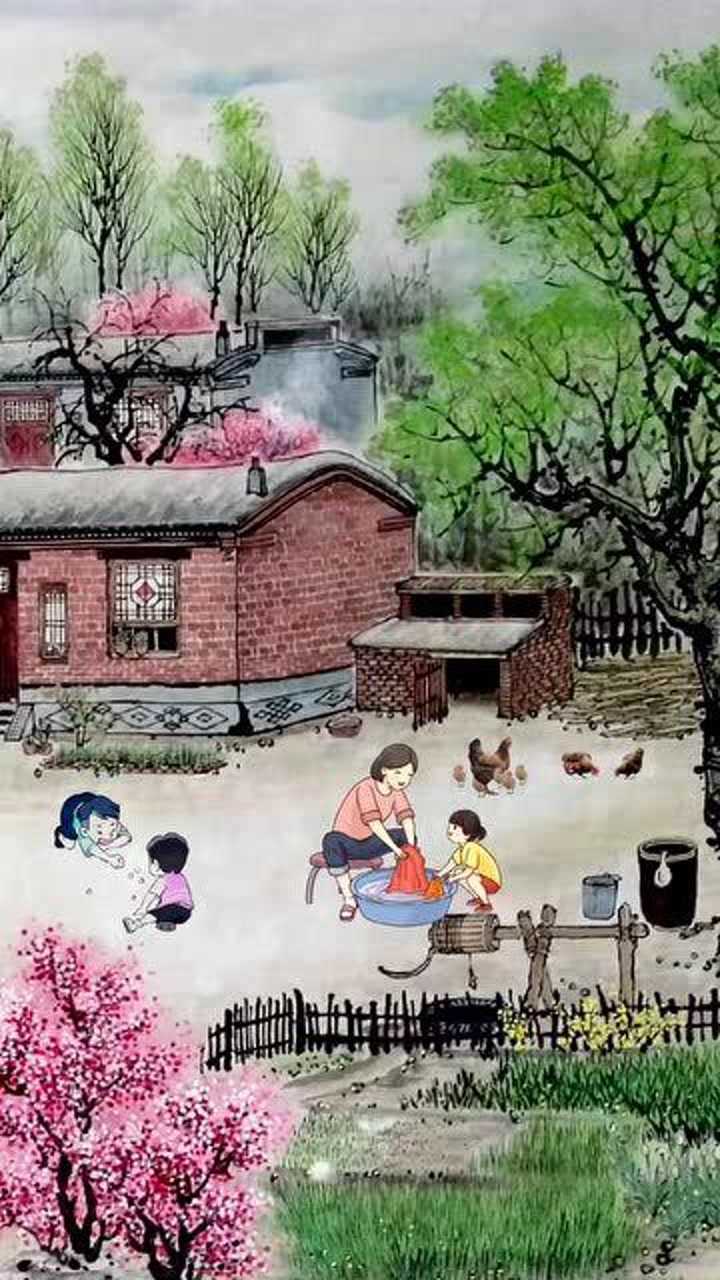 鸡鸣鸟叫,炊烟袅袅,美丽乡村