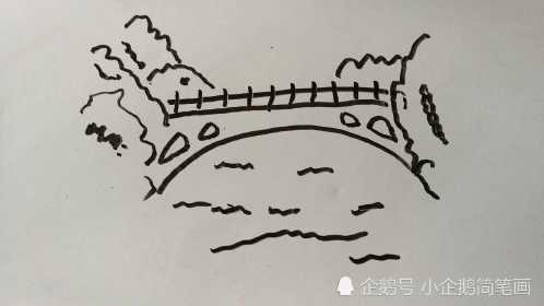 赵州桥线描图片