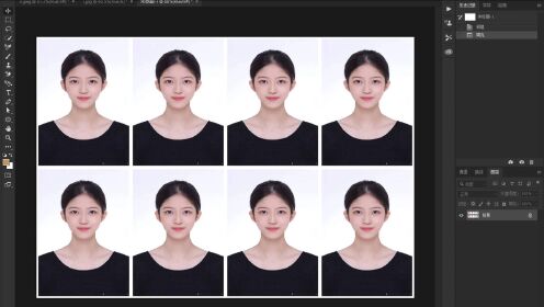 ps给一寸证件照换底色,排版