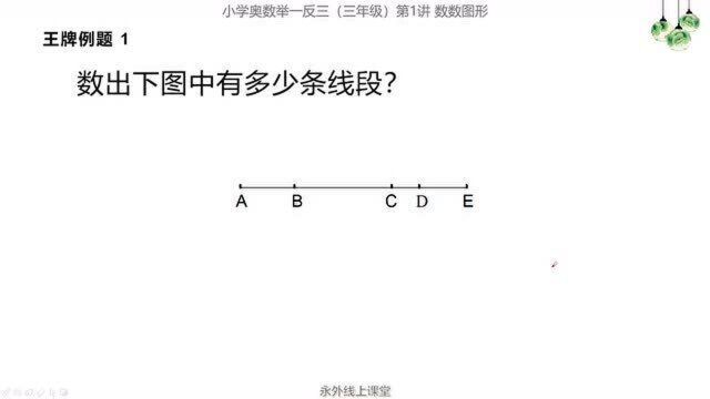 三年级奥数之数数图形:你能用几种方法快速数出图中有几条线段