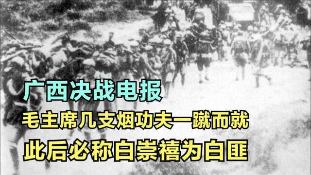 广西决战电报,毛主席一蹴而就,后称白崇禧为白匪