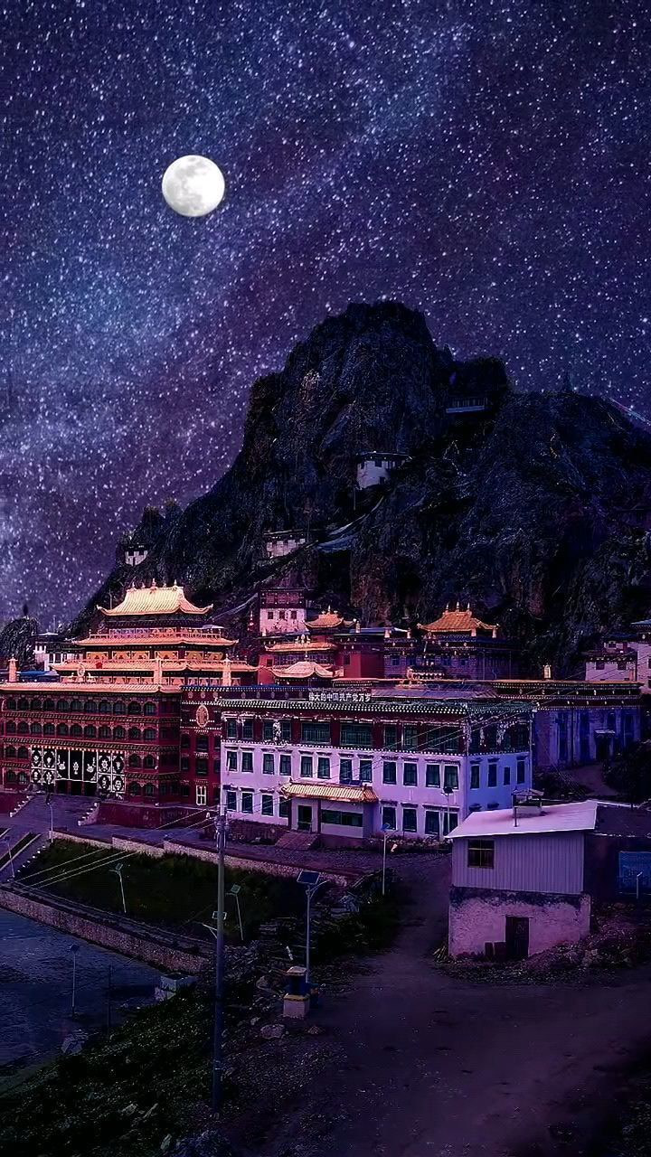 天空之城孜珠寺是西藏海拔最高的寺院之一蛰伏十二小时拍摄星空只为了