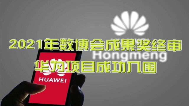 华为申报项目入围,2021年数博会成果奖终审,这个项目成功入围