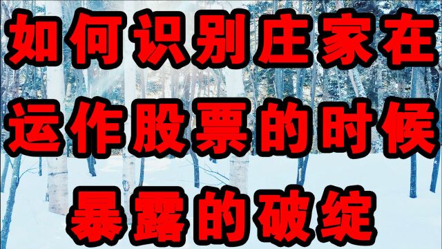 如何识别庄家在运作股票的时候暴露的破绽