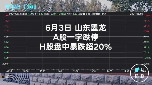 翻倍牛股山东墨龙AH股双双暴跌,发生了什么?丨一只热股