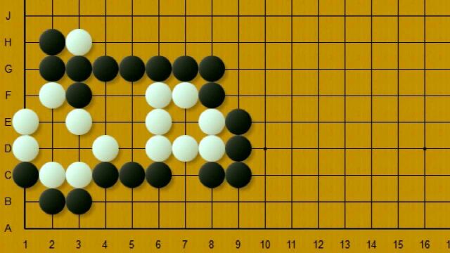 1段死活:黑先,如何破掉白棋左边的一只眼杀棋?木谷实九段作品