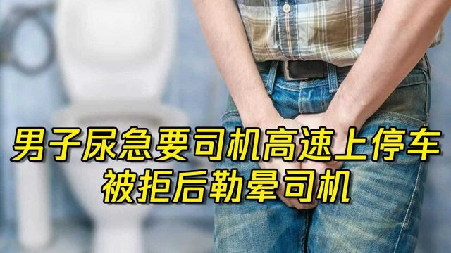 男子尿急要司机在高速上停车,被拒后勒晕司机!憋尿的危害这么多你还不知道?