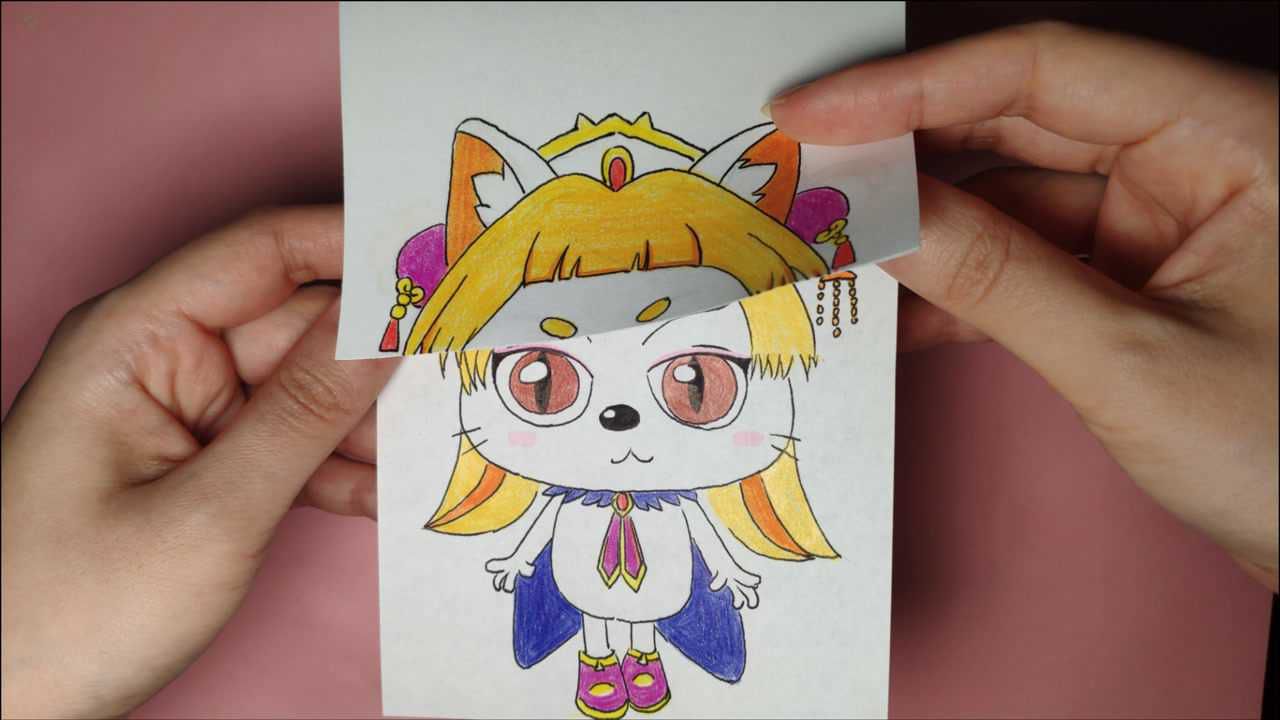 如何用一张纸画皓月公主3次变身升级,手绘出来会啥样?