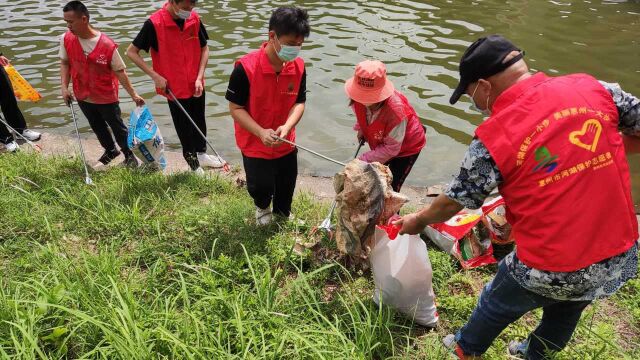 “河”我一起,守护母亲河,惠州志愿者开展净滩服务活动