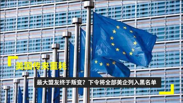 美国传来噩耗,最大盟友终于叛变?下令将全部美企列入黑名单