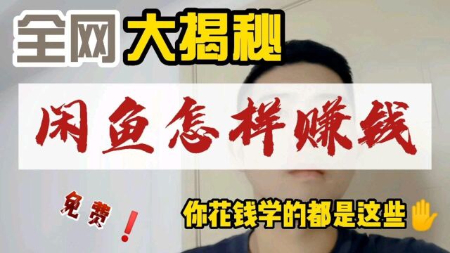 闲鱼如何月入过万?方法揭秘!你花钱学的都是这些