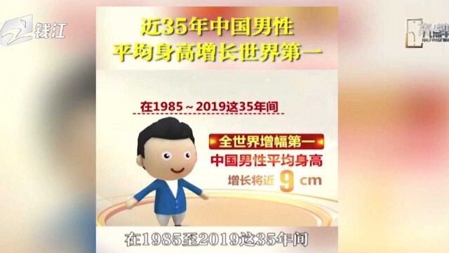 近35年中国男性平均身高增长世界第一