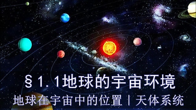 「高中地理必修1」1.1地球的宇宙环境|地球在宇宙中的位置|天体系统