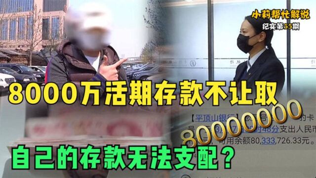 8000万活期存款,男子着急使用取不出,银行:按照流程来纪录片