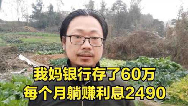 我妈银行存了60万,每个月躺赚利息2490,她的一番话让我醒悟