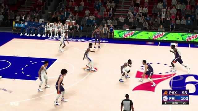 NBA2K22:哈登30+17 76人力克太阳 恩比德35+18+6+3 布克27+5 埃顿20+11