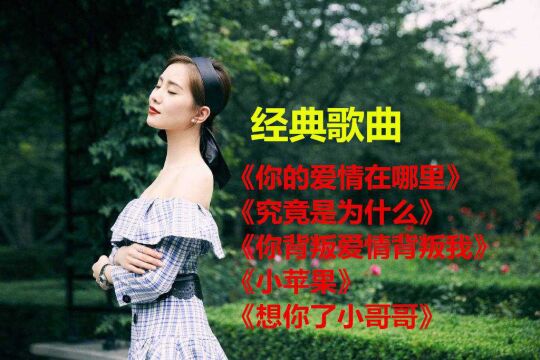 《你的爱情在哪里》《究竟是为什么》《你背叛爱情背叛我》《小苹果》《想你了小哥哥》