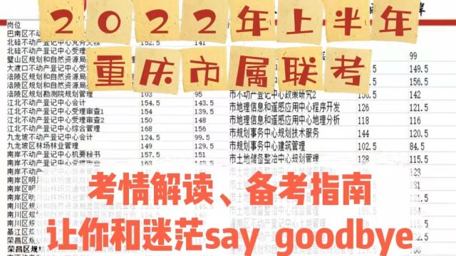 重庆上岸教育:重庆的伙伴们看这里!2022上半年市属联考考情解读,备考指南!